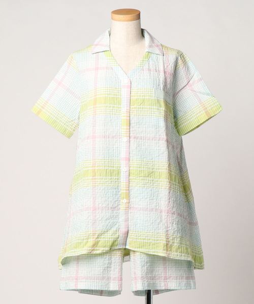 キッドブルー シャーリングチェック 店限 内限 店舗限定 半袖パジャマ Knok345 Kidblue ルームウェア パジャマ Kid Blue キッドブルー のファッション通販 Zozotown