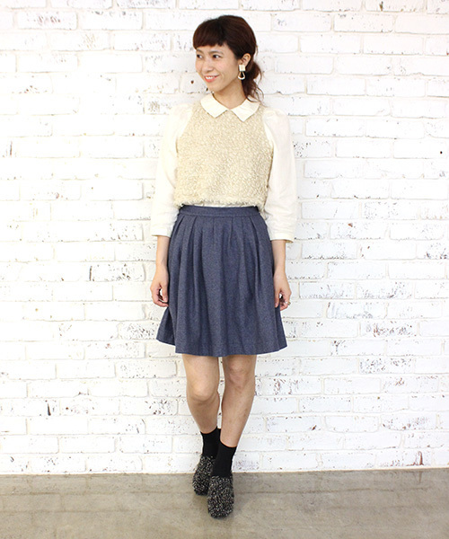 mystic（ミスティック）の「ウールタックスカート（スカート・レディース・ブラック/ピンク/ネイビー/グレー/チャコールグレー・ﾌﾘ-）」の16枚目の写真