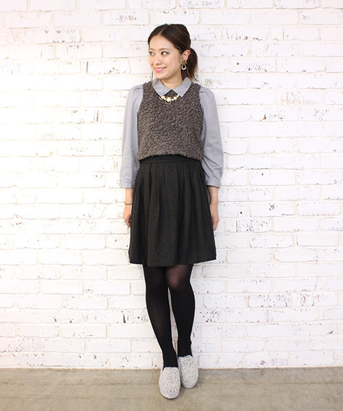 mystic（ミスティック）の「ウールタックスカート（スカート・レディース・ブラック/ピンク/ネイビー/グレー/チャコールグレー・ﾌﾘ-）」の17枚目の写真