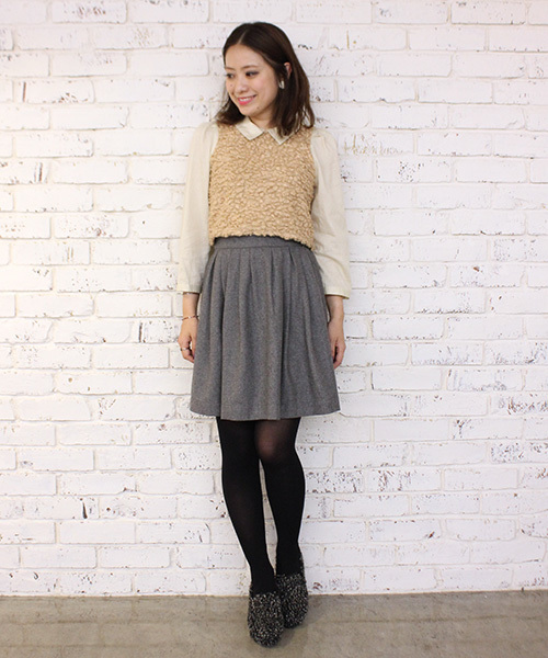 mystic（ミスティック）の「ウールタックスカート（スカート・レディース・ブラック/ピンク/ネイビー/グレー/チャコールグレー・ﾌﾘ-）」の18枚目の写真