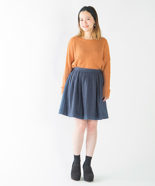 mystic（ミスティック）の「ウールタックスカート（スカート・レディース・ブラック/ピンク/ネイビー/グレー/チャコールグレー・ﾌﾘ-）」の12枚目の写真