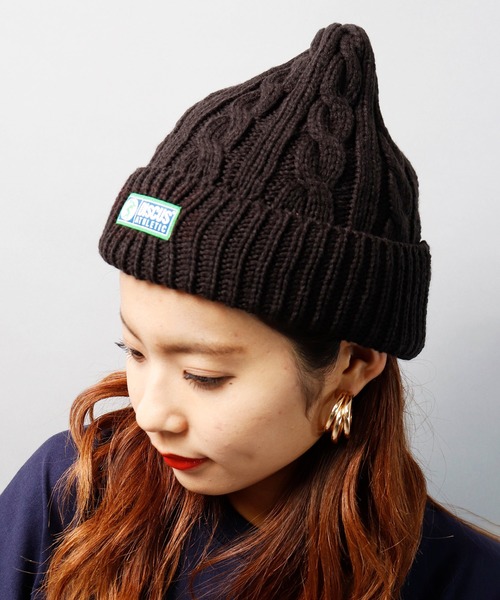 DISCUS（ディスカス）の「【DISCUS】ワンポイント ケーブルニットキャップ（ニットキャップ/ビーニー・メンズ・オリーブドラブ/オフホワイト/ブラック/ネイビー/グレー/ワイン・FREE）」の8枚目の写真