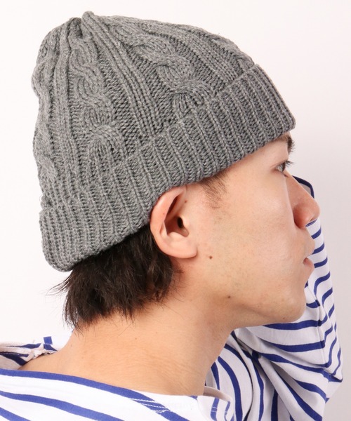 DISCUS（ディスカス）の「【DISCUS】ワンポイント ケーブルニットキャップ（ニットキャップ/ビーニー・メンズ・オリーブドラブ/オフホワイト/ブラック/ネイビー/グレー/ワイン・FREE）」の16枚目の写真