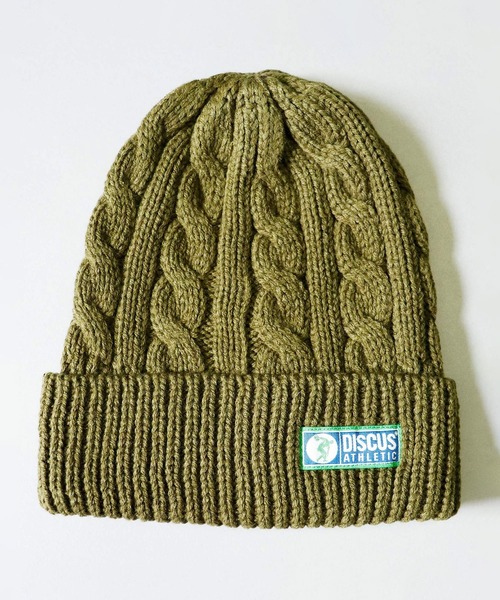 DISCUS（ディスカス）の「【DISCUS】ワンポイント ケーブルニットキャップ（ニットキャップ/ビーニー・メンズ・オリーブドラブ/オフホワイト/ブラック/ネイビー/グレー/ワイン・FREE）」の18枚目の写真