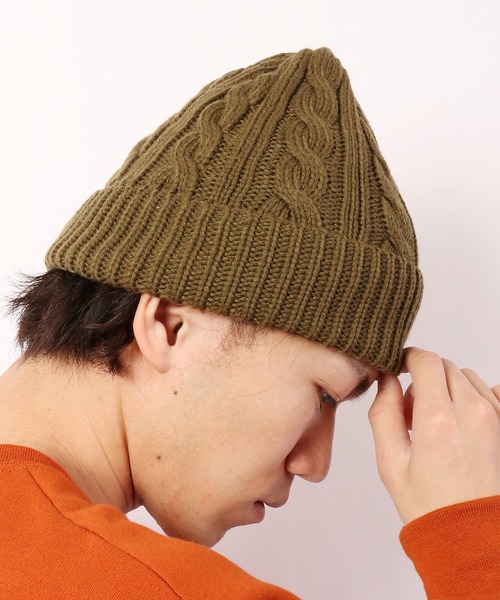 DISCUS（ディスカス）の「【DISCUS】ワンポイント ケーブルニットキャップ（ニットキャップ/ビーニー・メンズ・オリーブドラブ/オフホワイト/ブラック/ネイビー/グレー/ワイン・FREE）」の21枚目の写真