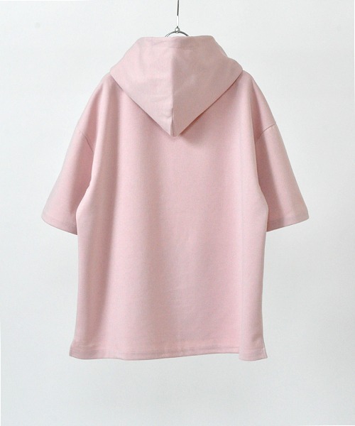 UP START（アップスタート）の「ポンチルーズシルエットハーフスリーブプルオーバーパーカー（パーカー・メンズ・グレイッシュベージュ/スモークピンク/グレー/ホワイト・MEDIUM/LARGE）」の10枚目の写真