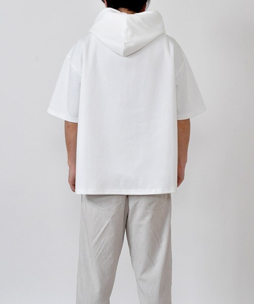 UP START（アップスタート）の「ポンチルーズシルエットハーフスリーブプルオーバーパーカー（パーカー・メンズ・グレイッシュベージュ/スモークピンク/グレー/ホワイト・MEDIUM/LARGE）」の20枚目の写真