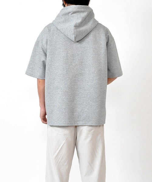 UP START（アップスタート）の「ポンチルーズシルエットハーフスリーブプルオーバーパーカー（パーカー・メンズ・グレイッシュベージュ/スモークピンク/グレー/ホワイト・MEDIUM/LARGE）」の19枚目の写真