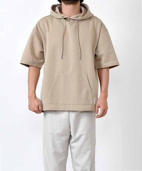 UP START（アップスタート）の「ポンチルーズシルエットハーフスリーブプルオーバーパーカー（パーカー・メンズ・グレイッシュベージュ/スモークピンク/グレー/ホワイト・MEDIUM/LARGE）」の15枚目の写真