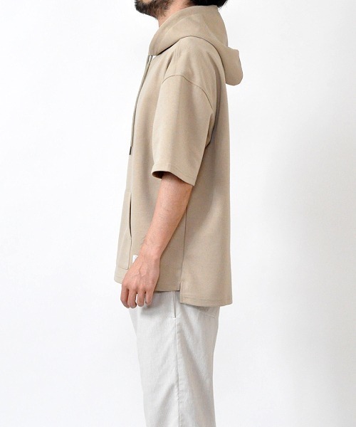 UP START（アップスタート）の「ポンチルーズシルエットハーフスリーブプルオーバーパーカー（パーカー・メンズ・グレイッシュベージュ/スモークピンク/グレー/ホワイト・MEDIUM/LARGE）」の11枚目の写真