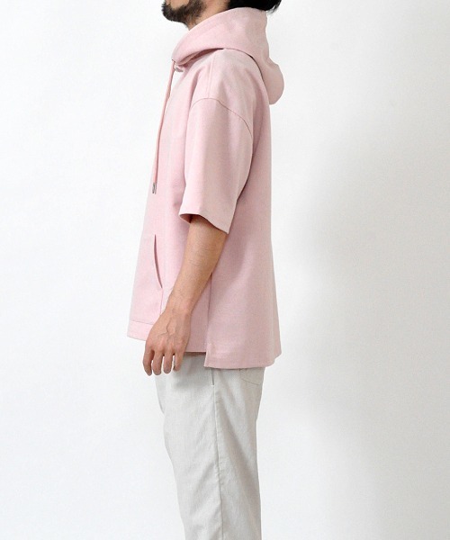 UP START（アップスタート）の「ポンチルーズシルエットハーフスリーブプルオーバーパーカー（パーカー・メンズ・グレイッシュベージュ/スモークピンク/グレー/ホワイト・MEDIUM/LARGE）」の21枚目の写真