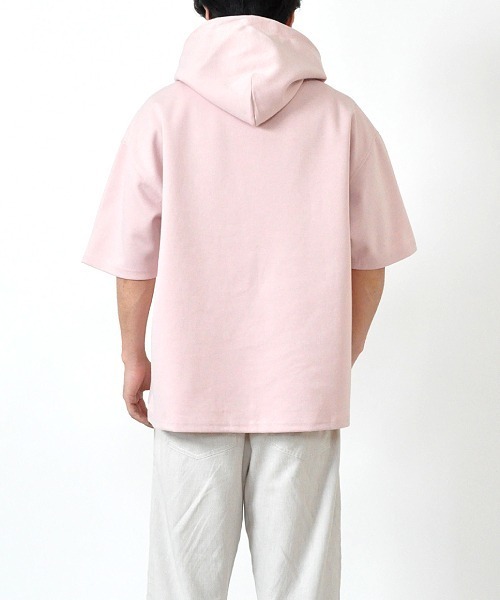 UP START（アップスタート）の「ポンチルーズシルエットハーフスリーブプルオーバーパーカー（パーカー・メンズ・グレイッシュベージュ/スモークピンク/グレー/ホワイト・MEDIUM/LARGE）」の9枚目の写真