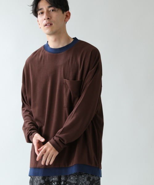 RAGEBLUE(レイジブルー)の「ポンチリブスーパーBIGロンT/894102(Tシャツ/カットソー・メンズ・ホワイト/ブラック/ブラウン・FREE)」の3枚目の写真