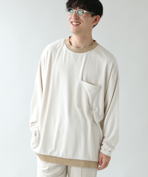 RAGEBLUE(レイジブルー)の「ポンチリブスーパーBIGロンT/894102(Tシャツ/カットソー・メンズ・ホワイト/ブラック/ブラウン・FREE)」の2枚目の写真