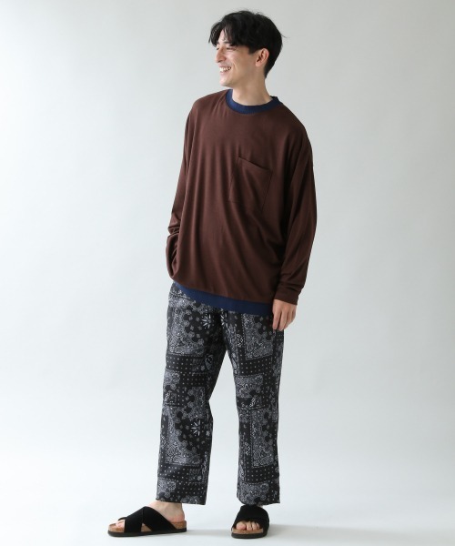 RAGEBLUE(レイジブルー)の「ポンチリブスーパーBIGロンT/894102(Tシャツ/カットソー・メンズ・ホワイト/ブラック/ブラウン・FREE)」の9枚目の写真