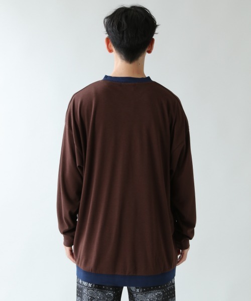 RAGEBLUE(レイジブルー)の「ポンチリブスーパーBIGロンT/894102(Tシャツ/カットソー・メンズ・ホワイト/ブラック/ブラウン・FREE)」の12枚目の写真