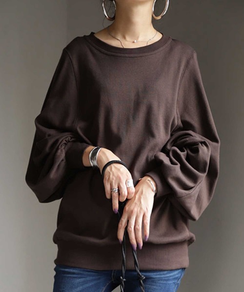 antiqua(アンティカ)の「トップス 甘すぎない程良い絶妙バランス。カジュアルに使える一着。(Tシャツ/カットソー・レディース・ブラウン系その他/ブラック/オフホワイト・FREE)」の3枚目の写真