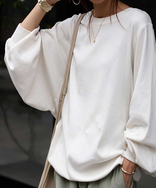 antiqua(アンティカ)の「トップス 甘すぎない程良い絶妙バランス。カジュアルに使える一着。(Tシャツ/カットソー・レディース・ブラウン系その他/ブラック/オフホワイト・FREE)」の6枚目の写真
