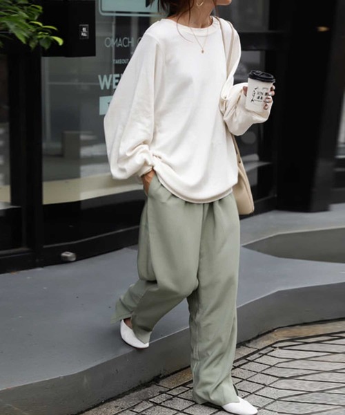 antiqua(アンティカ)の「トップス 甘すぎない程良い絶妙バランス。カジュアルに使える一着。(Tシャツ/カットソー・レディース・ブラウン系その他/ブラック/オフホワイト・FREE)」の7枚目の写真