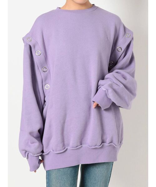 jouetie（ジュエティ）の「マルチWAYプルオーバー（スウェット・レディース・ブラック/グリーン/ラベンダー・MEDIUM）」の4枚目の写真