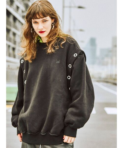 jouetie（ジュエティ）の「マルチWAYプルオーバー（スウェット・レディース・ブラック/グリーン/ラベンダー・MEDIUM）」の9枚目の写真