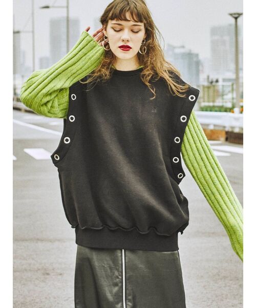 jouetie（ジュエティ）の「マルチWAYプルオーバー（スウェット・レディース・ブラック/グリーン/ラベンダー・MEDIUM）」の11枚目の写真