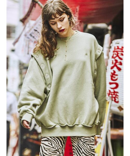 jouetie（ジュエティ）の「マルチWAYプルオーバー（スウェット・レディース・ブラック/グリーン/ラベンダー・MEDIUM）」の13枚目の写真