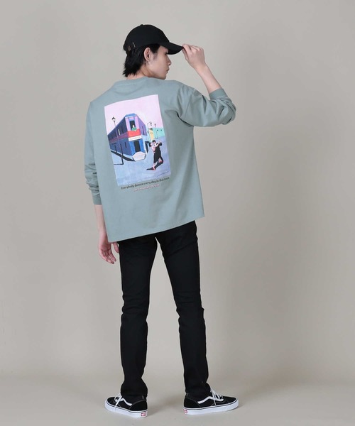 BACK NUMBER（バックナンバー）の「【BACK NUMBER】手書き風イラストロンＴ（Tシャツ/カットソー・メンズ・ケリー/ベージュ/ホワイト・M/L/XL）」の20枚目の写真