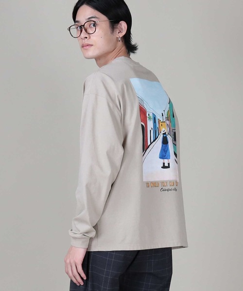 BACK NUMBER（バックナンバー）の「【BACK NUMBER】手書き風イラストロンＴ（Tシャツ/カットソー・メンズ・ケリー/ベージュ/ホワイト・M/L/XL）」の12枚目の写真