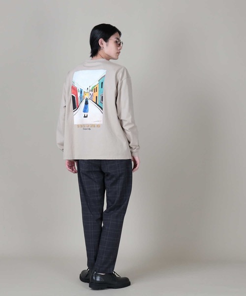 BACK NUMBER（バックナンバー）の「【BACK NUMBER】手書き風イラストロンＴ（Tシャツ/カットソー・メンズ・ケリー/ベージュ/ホワイト・M/L/XL）」の13枚目の写真