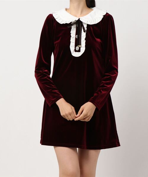 ビジューボタンベロアワンピース ワンピース Ank Rouge アンクルージュ のファッション通販 Zozotown