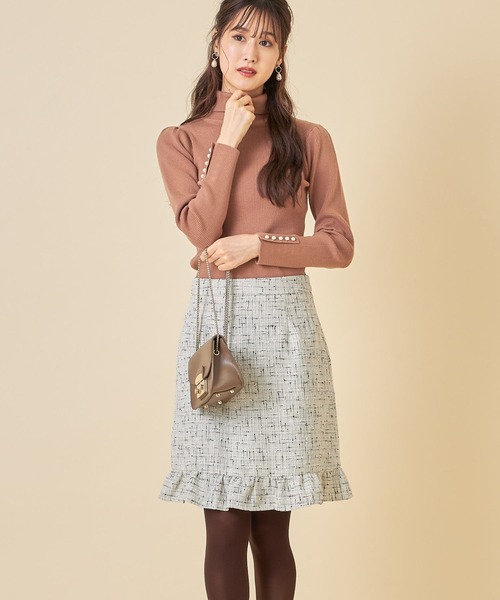 tocco closet(トッコ クローゼット)の「袖口パール付きタートルネックリブニットプルオーバー(ニット/セーター・レディース・ブラック/ブラウン/アイボリー・M)」の20枚目の写真