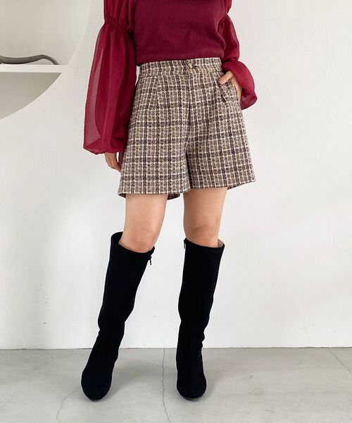 MAJESTIC LEGON（マジェスティックレゴン）の「レトロショートパンツ（その他パンツ・レディース・ブラウン系その他2/ブラウン/ブラック系その他/ブラック・MEDIUM）」の9枚目の写真