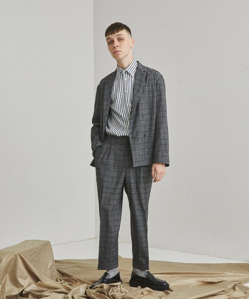 UNITED TOKYO（ユナイテッドトウキョウ）の「ダブルヘムワイドスラックス/セットアップ（スラックス・メンズ・グレー/ブルー・1/2/3/4）」の7枚目の写真