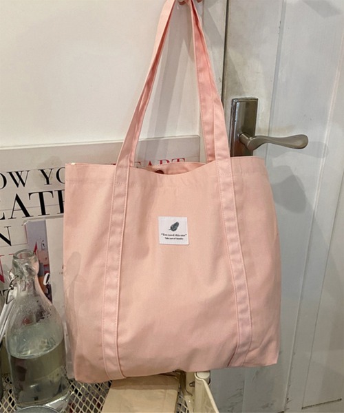 aimoha(アイモハ)の「キャンバス ロゴ トートバッグ(トートバッグ・レディース・ブラック/チョコ/グリーン/ピンク系その他/ピンク系その他2/ホワイト/イエロー/ライトブルー・FREE)」の21枚目の写真