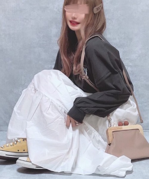 Mysa&Liina（ミーサリーナ）の「ティアードロングスカート（スカート・レディース・ブラック/オフホワイト/ブルー・M）」の2枚目の写真