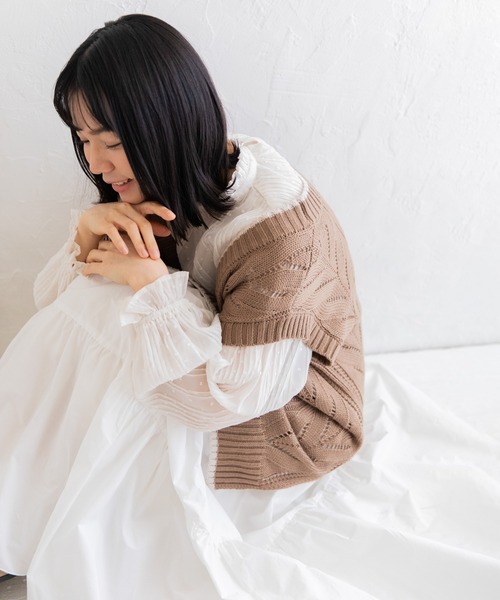 Mysa&Liina（ミーサリーナ）の「ティアードロングスカート（スカート・レディース・ブラック/オフホワイト/ブルー・M）」の8枚目の写真