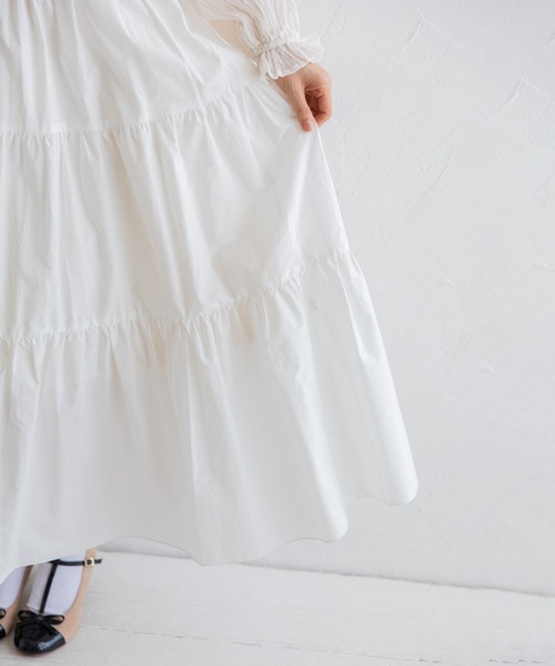 Mysa&Liina（ミーサリーナ）の「ティアードロングスカート（スカート・レディース・ブラック/オフホワイト/ブルー・M）」の17枚目の写真