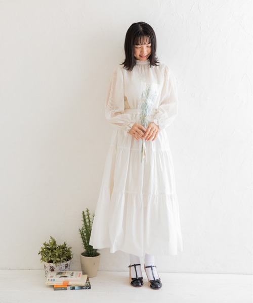 Mysa&Liina（ミーサリーナ）の「ティアードロングスカート（スカート・レディース・ブラック/オフホワイト/ブルー・M）」の19枚目の写真