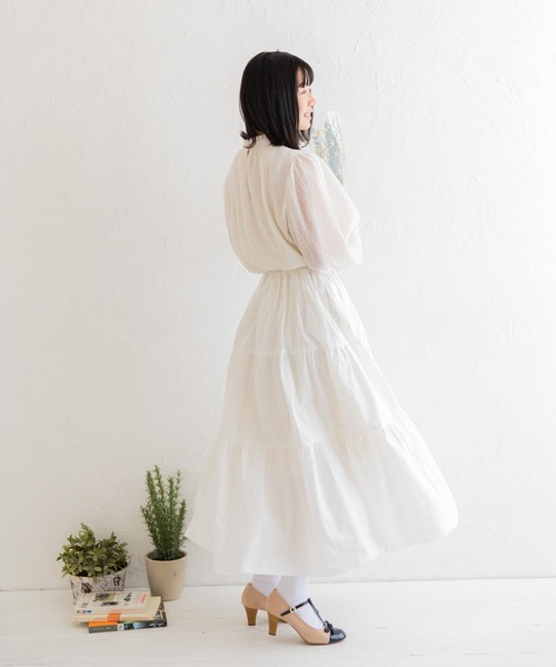 Mysa&Liina（ミーサリーナ）の「ティアードロングスカート（スカート・レディース・ブラック/オフホワイト/ブルー・M）」の22枚目の写真