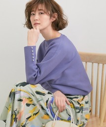 ROPE' PICNIC（ロペピクニック）の「【WEB限定カラー:ライトグレー、グリーン】マシュマロニット袖パールドルマン（ニット/セーター）」