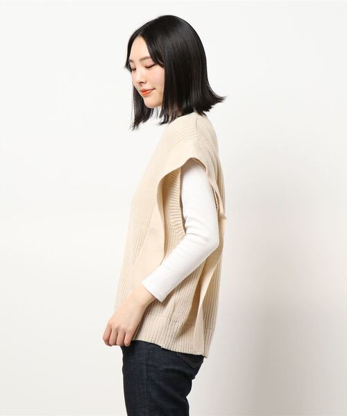 RAG MACHINE（ラグマシーン）の「【RAG MACHINE】ニットベスト（ベスト・レディース・ベージュ/オフホワイト・M/L）」の3枚目の写真