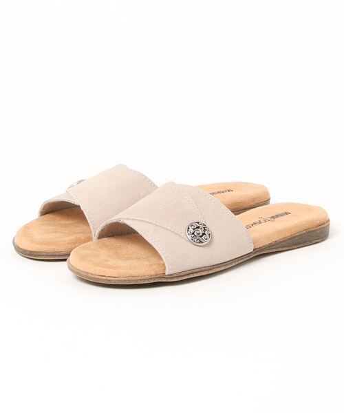Minnetonka（ミネトンカ）の「MINNETONKA（ミネトンカ） / コンチョ スエード スライドサンダル FARRAH フラットサンダル（サンダル・レディース・ブラック/グレー/ストーン・6/8/5/7/9）」の12枚目の写真