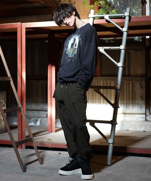 G.O.C（ジーオーシー）の「ツインドローナイロンワイドカーゴパンツ（カーゴパンツ・メンズ・グレー/ブラック/カーキ/ホワイト・LARGE/MEDIUM）」の18枚目の写真