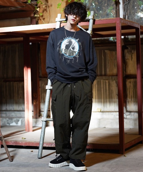 G.O.C（ジーオーシー）の「ツインドローナイロンワイドカーゴパンツ（カーゴパンツ・メンズ・グレー/ブラック/カーキ/ホワイト・LARGE/MEDIUM）」の21枚目の写真