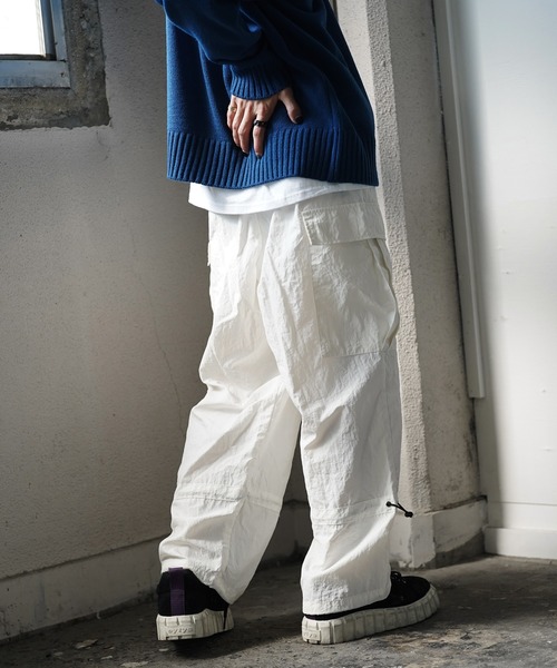 G.O.C（ジーオーシー）の「ツインドローナイロンワイドカーゴパンツ（カーゴパンツ・メンズ・グレー/ブラック/カーキ/ホワイト・LARGE/MEDIUM）」の22枚目の写真