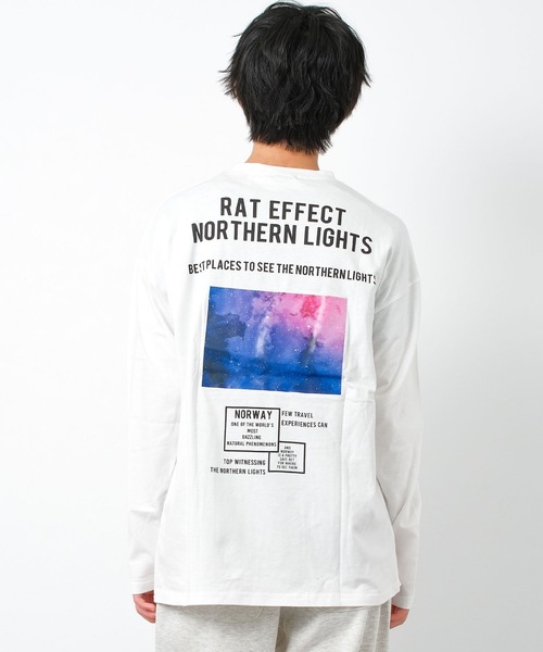 RAT EFFECT（ラットエフェクト）の「フォトプリントロングTシャツ（Tシャツ/カットソー・キッズ・ベージュ/ブラック/チャコールグレー/ライトグレー/グリーン/オフホワイト・120/140/160/150/130/170）」の2枚目の写真