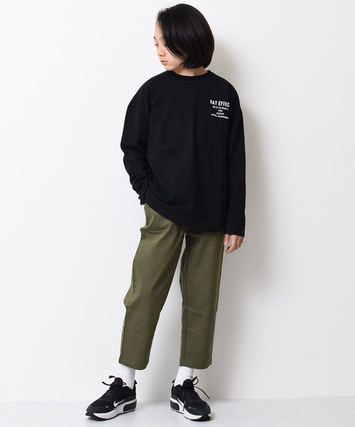RAT EFFECT（ラットエフェクト）の「フォトプリントロングTシャツ（Tシャツ/カットソー・キッズ・ベージュ/ブラック/チャコールグレー/ライトグレー/グリーン/オフホワイト・120/140/160/150/130/170）」の11枚目の写真