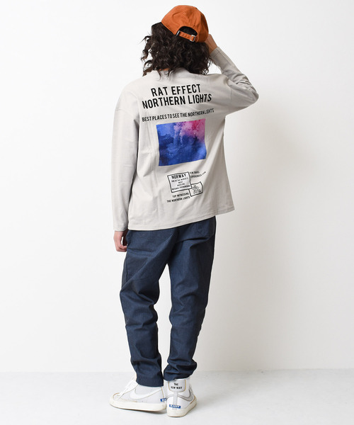 RAT EFFECT（ラットエフェクト）の「フォトプリントロングTシャツ（Tシャツ/カットソー・キッズ・ベージュ/ブラック/チャコールグレー/ライトグレー/グリーン/オフホワイト・120/140/160/150/130/170）」の17枚目の写真