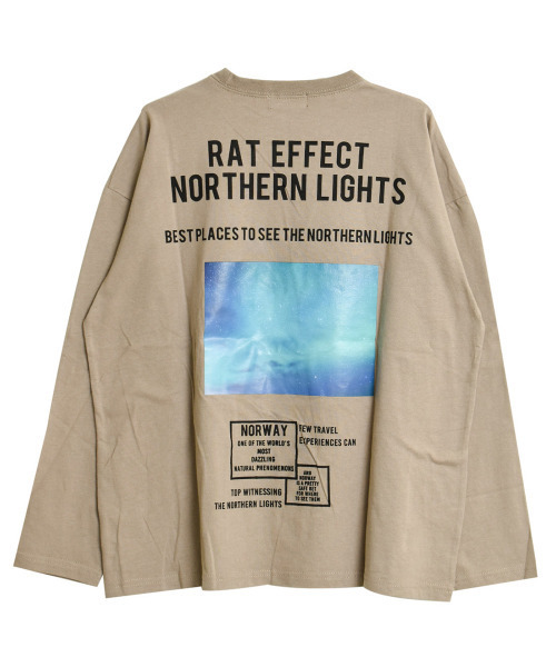 RAT EFFECT（ラットエフェクト）の「フォトプリントロングTシャツ（Tシャツ/カットソー・キッズ・ベージュ/ブラック/チャコールグレー/ライトグレー/グリーン/オフホワイト・120/140/160/150/130/170）」の22枚目の写真